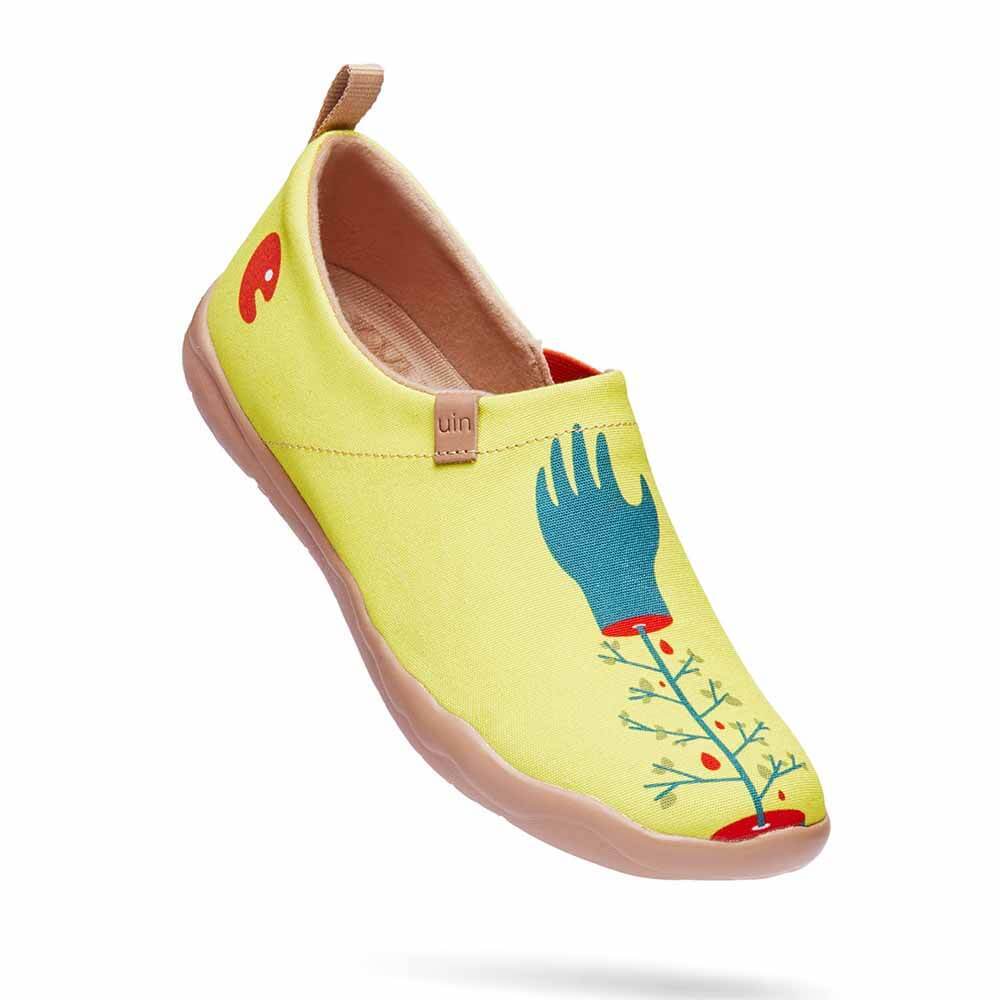 Women Size 5-10.5 UIN Slip On Shoes Canvas Comfortable Loafers "Hands of nature"