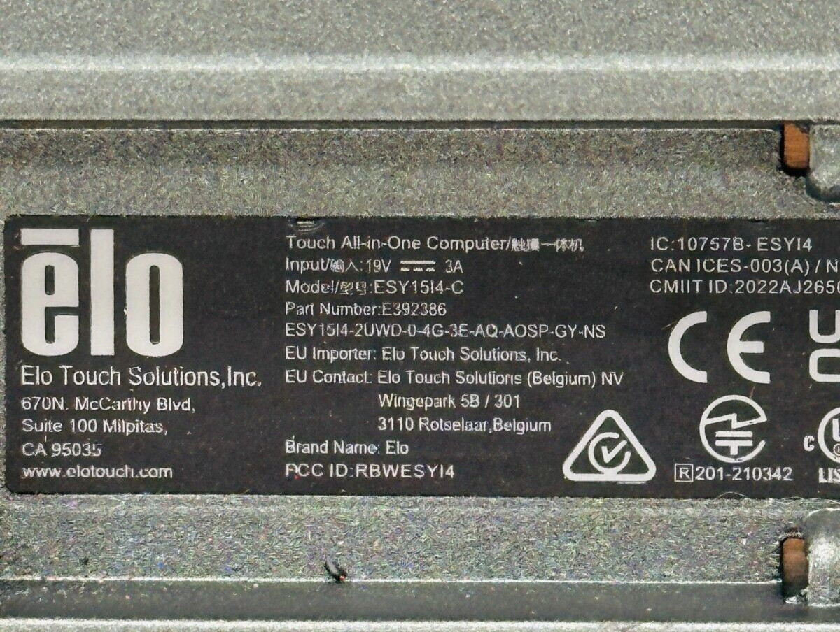 ELO Touch Solutions Inc ESY15I4-C POS System - FREE SHIPPING