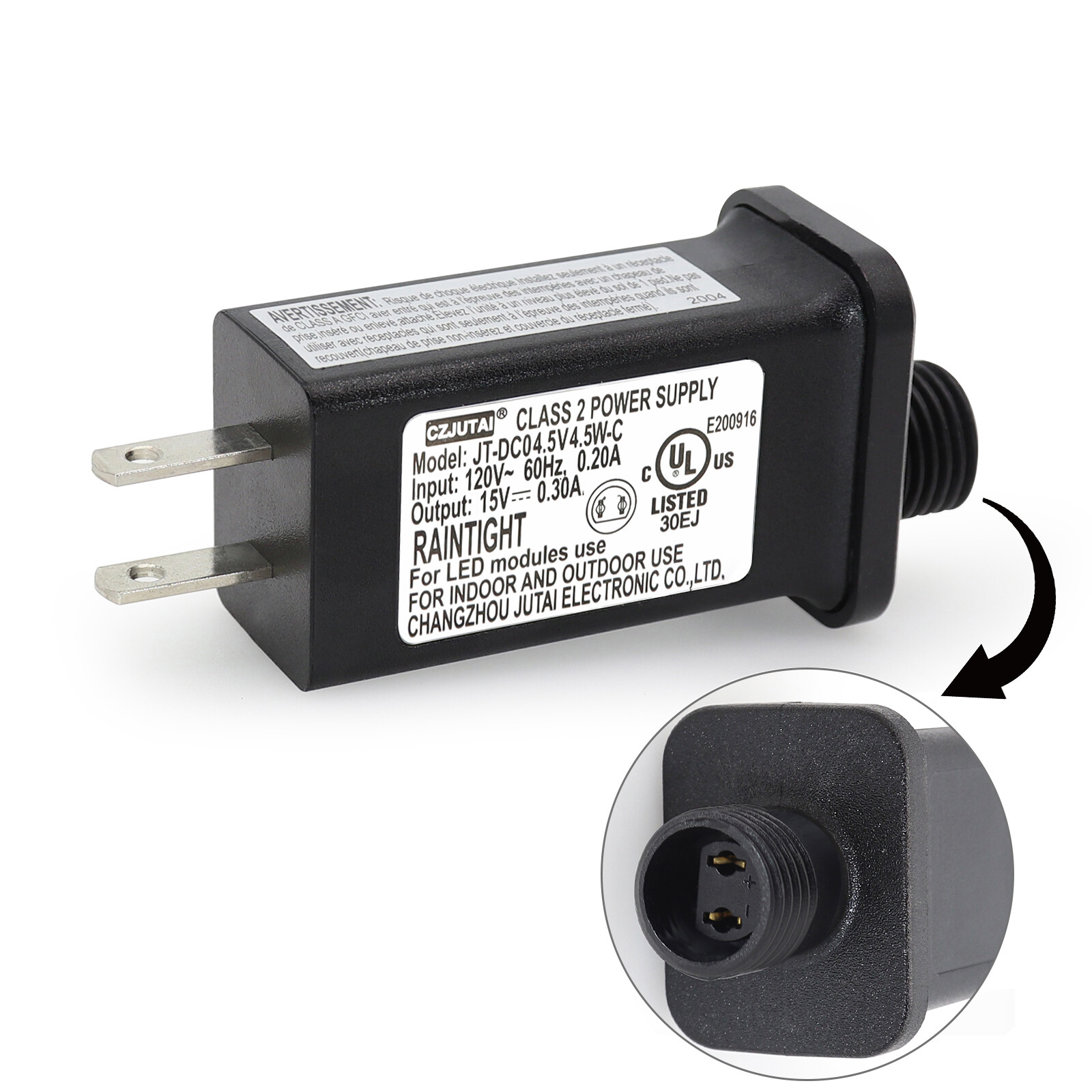 CZJUTAI JT-DC050V1000 5V1A IP44 Low Voltage LED Driver US CA Plug Replacement Sx
