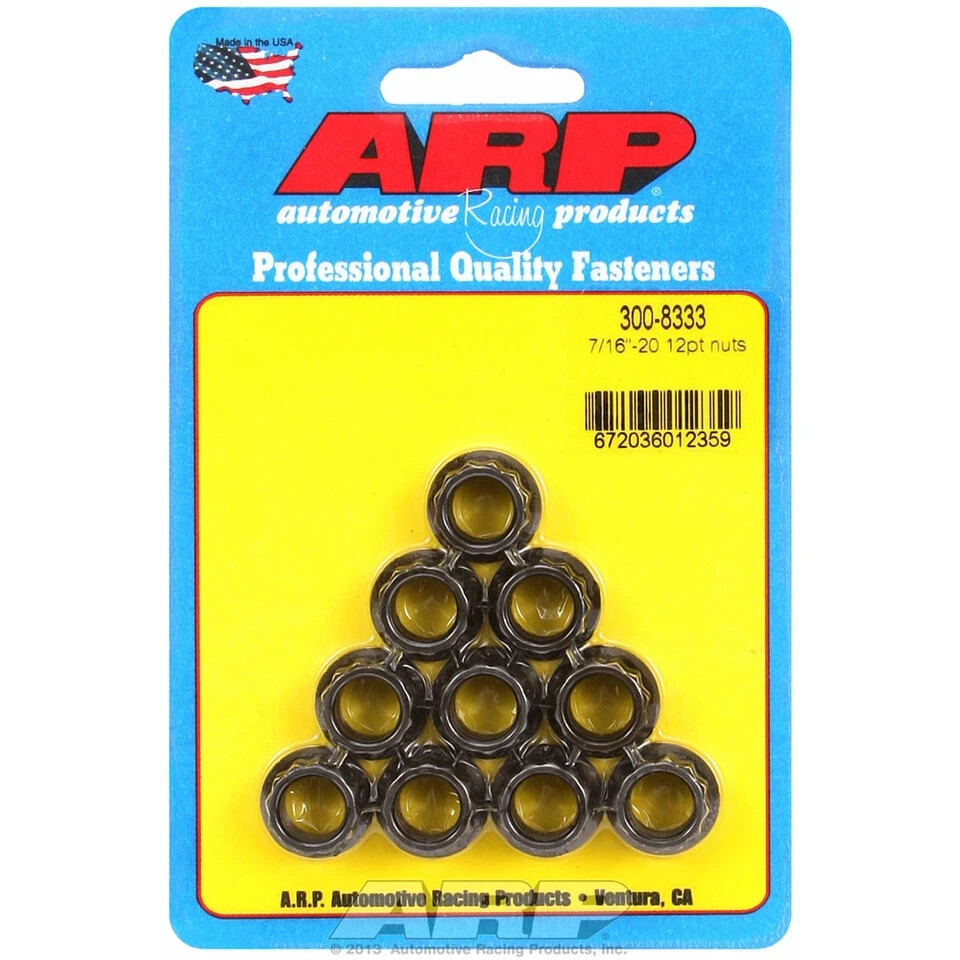 ARP 12-Point Nuts Black Oxide 7/16 in.-20 RH Thread 300-8333