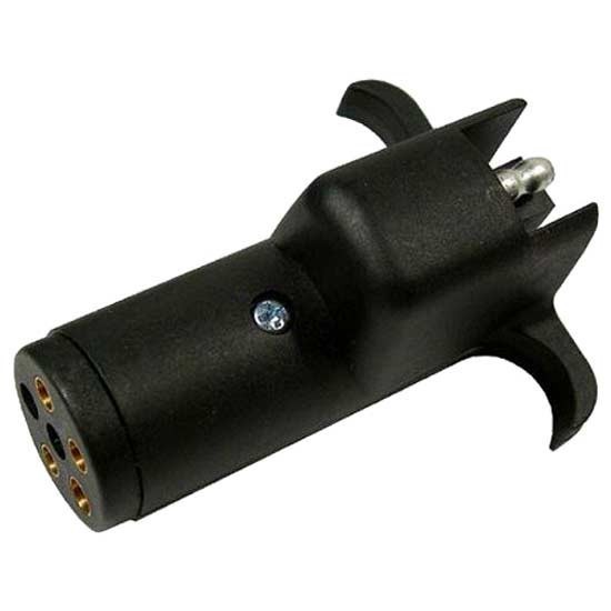Trailer Plug Adapter 6 Pole Round Pin Type M To 4 Way Flat Connector Plug