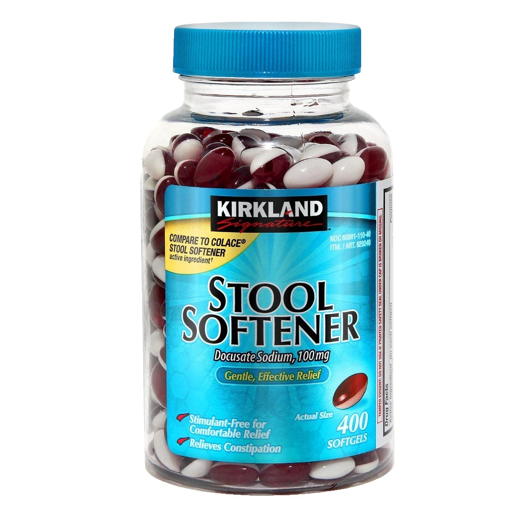 Stool Softener 100mg 400 Softgels Docusate Sodium Exp 02/2028
