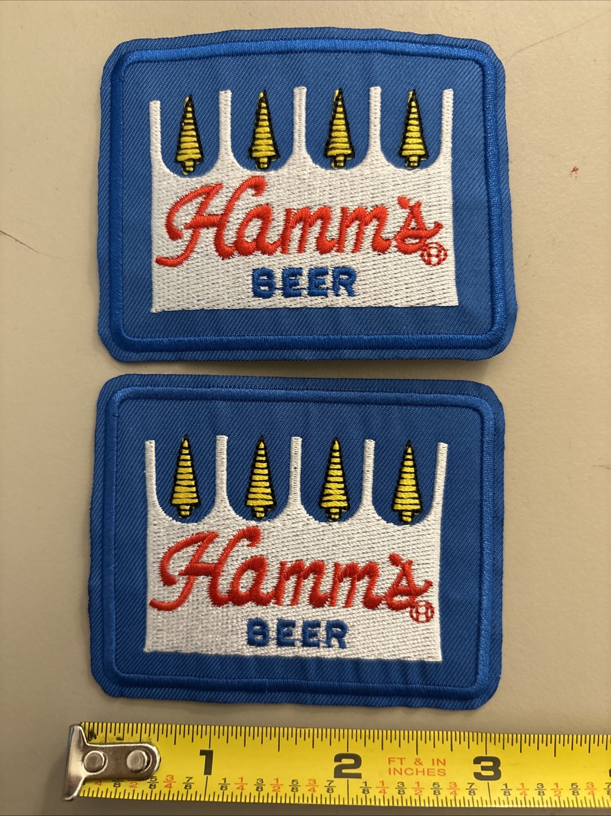 2 Pc - Hamm’s Beer (Iron on patches Lot) Beverage Advertisement Drink Party Bar