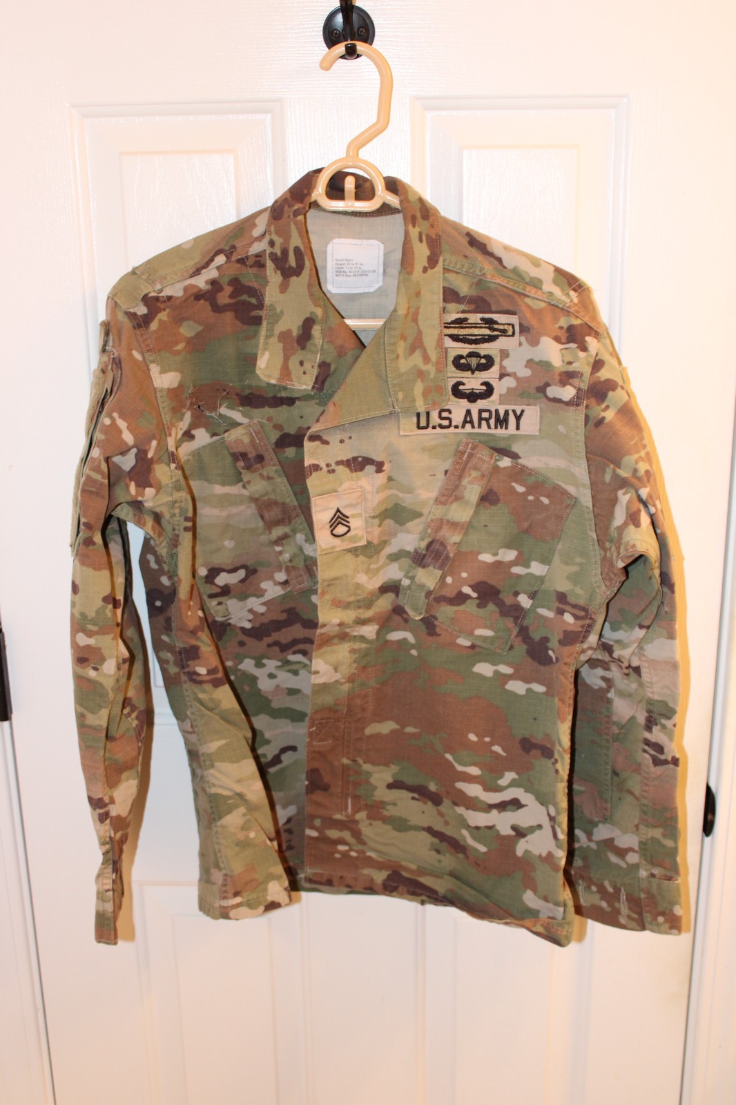 Lot of 2 USGI OCP/Scorpion Camouflage Combat Shirts S/S Small/Short Fair Cond