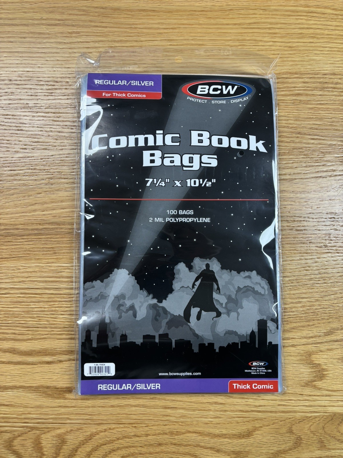 100 - BCW Regular / Silver 2-Mil Polypropylene Comic Book Bags 7-1/8" x 10-1/2"