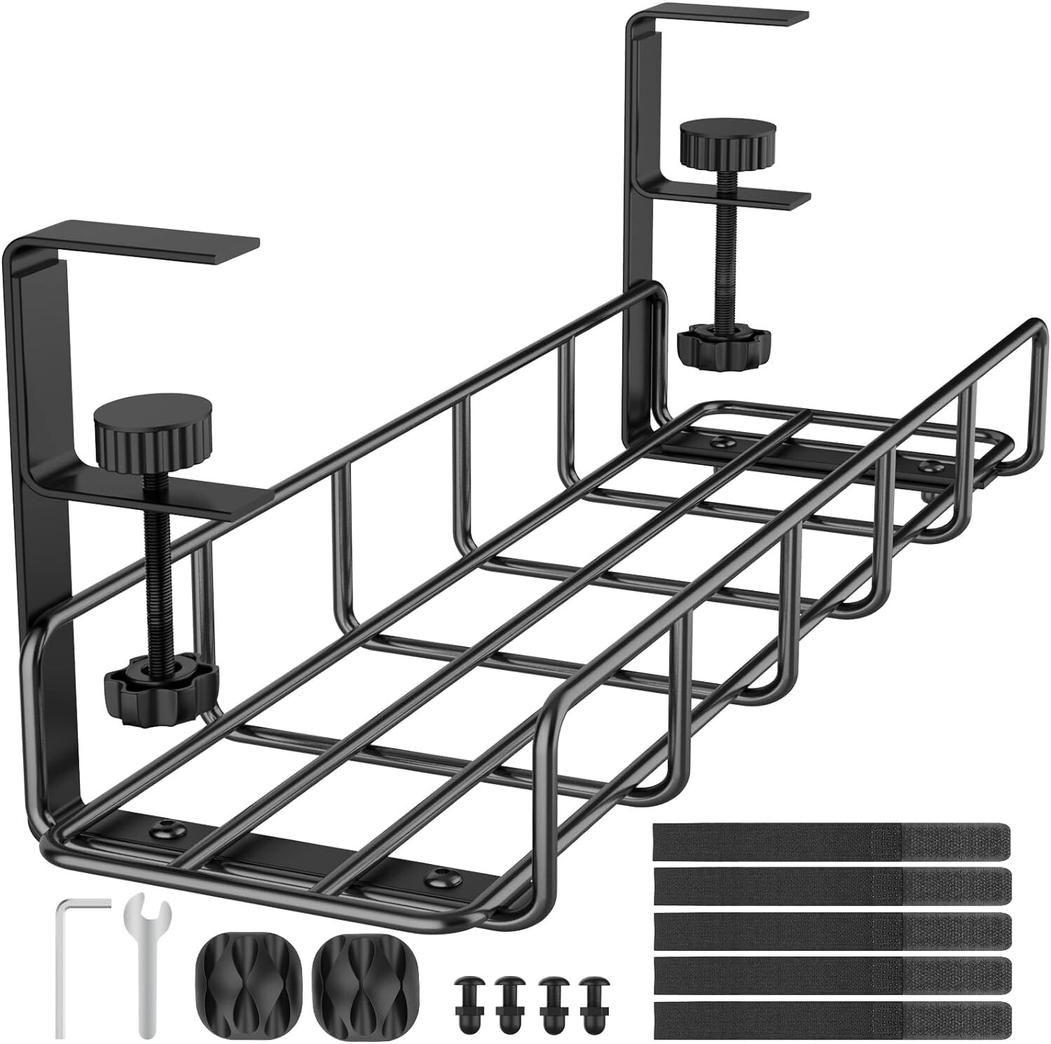 Elegant Under Desk Cable Management Tray - 15.7'' No Drill, Durable Steel Design