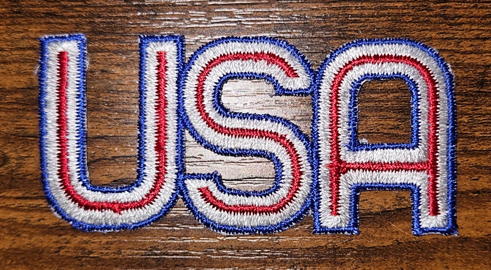 United States of America USA Craft Sewing Art Embroidered Blue Border Patch