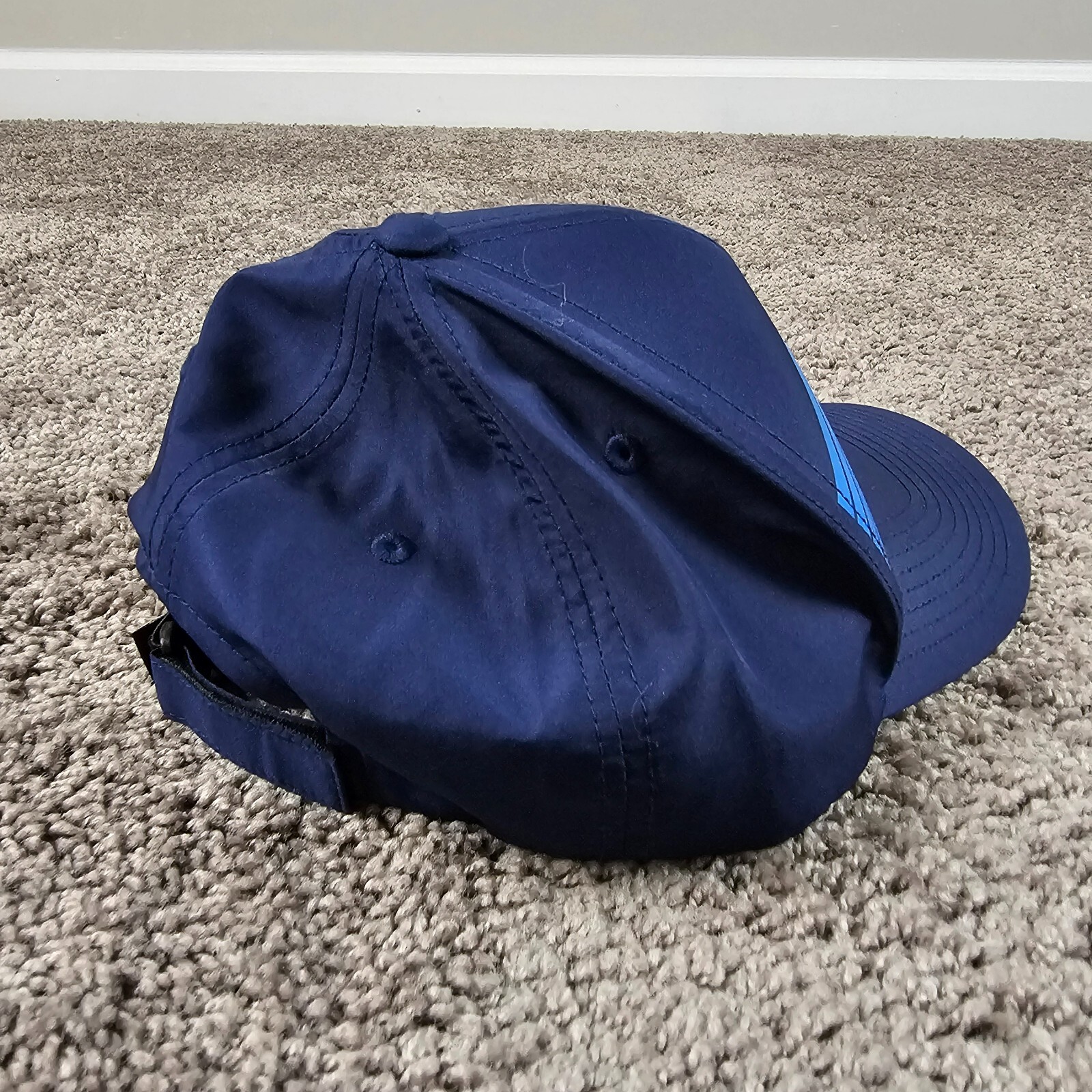 PGA Pro Series Cap Hat Strap Back Mens Adjustable Blue Golf Striped Lightweight