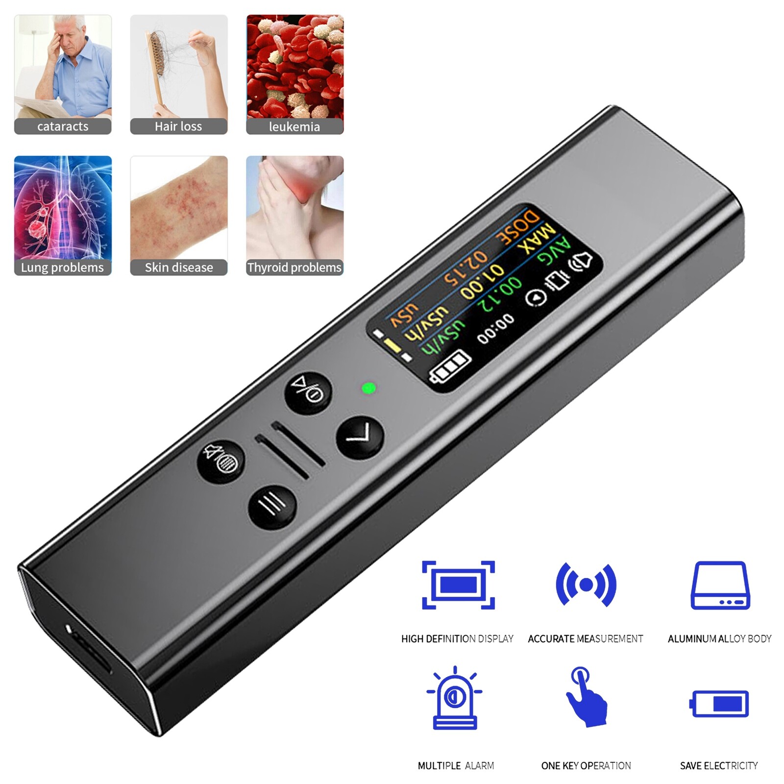 Potable Nuclear Radiation Detector Geiger Counter Dosimeter β/γ/X-Ray Tester