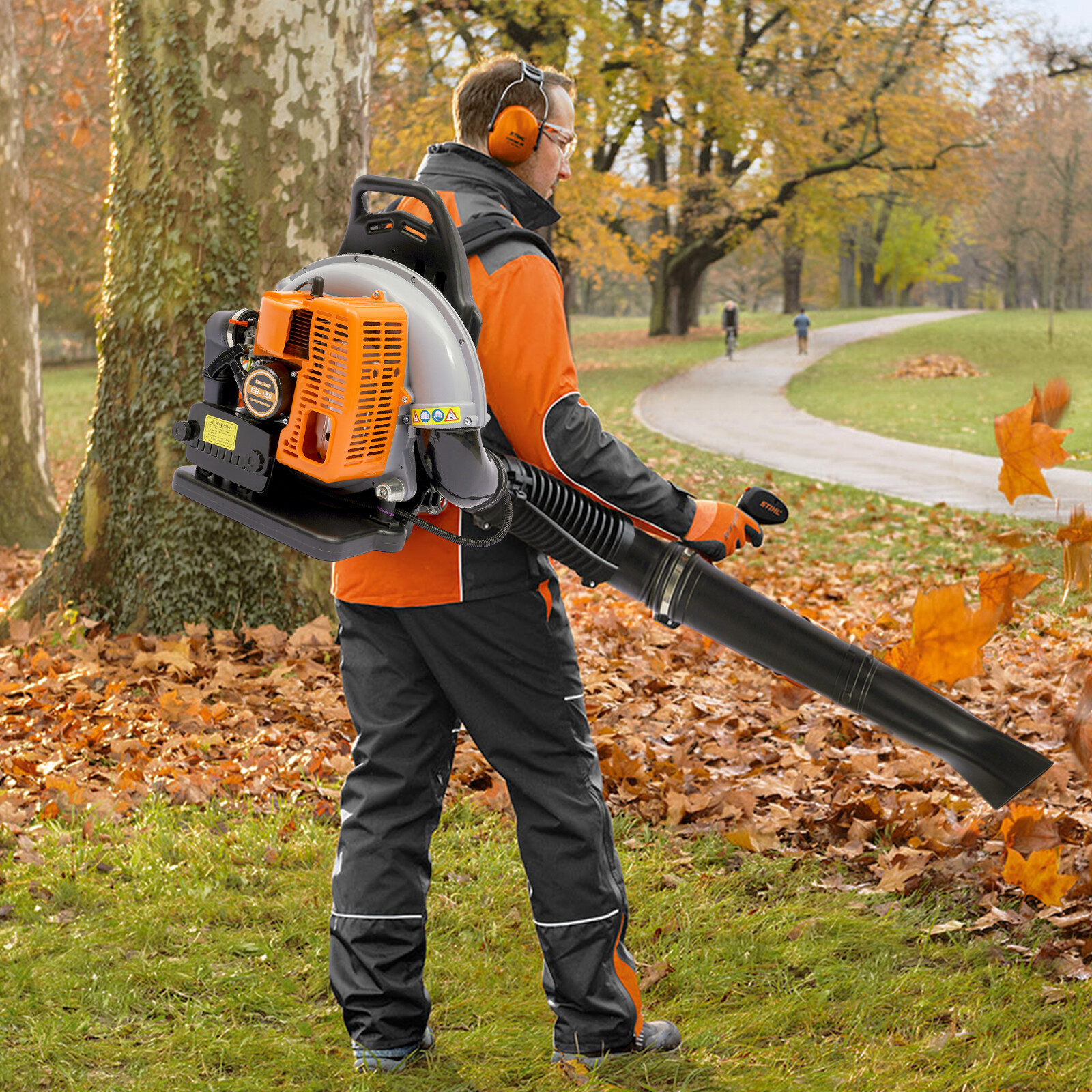 New 63CC 2-Stroke Backpack Gas Leaf Blower, 3.7HP, 850CFM Commercial Use