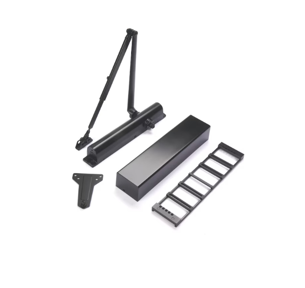BRINKS COMMERCIAL Grade 1 FlexPlate All-in-One Matte Black Commercial Door Close