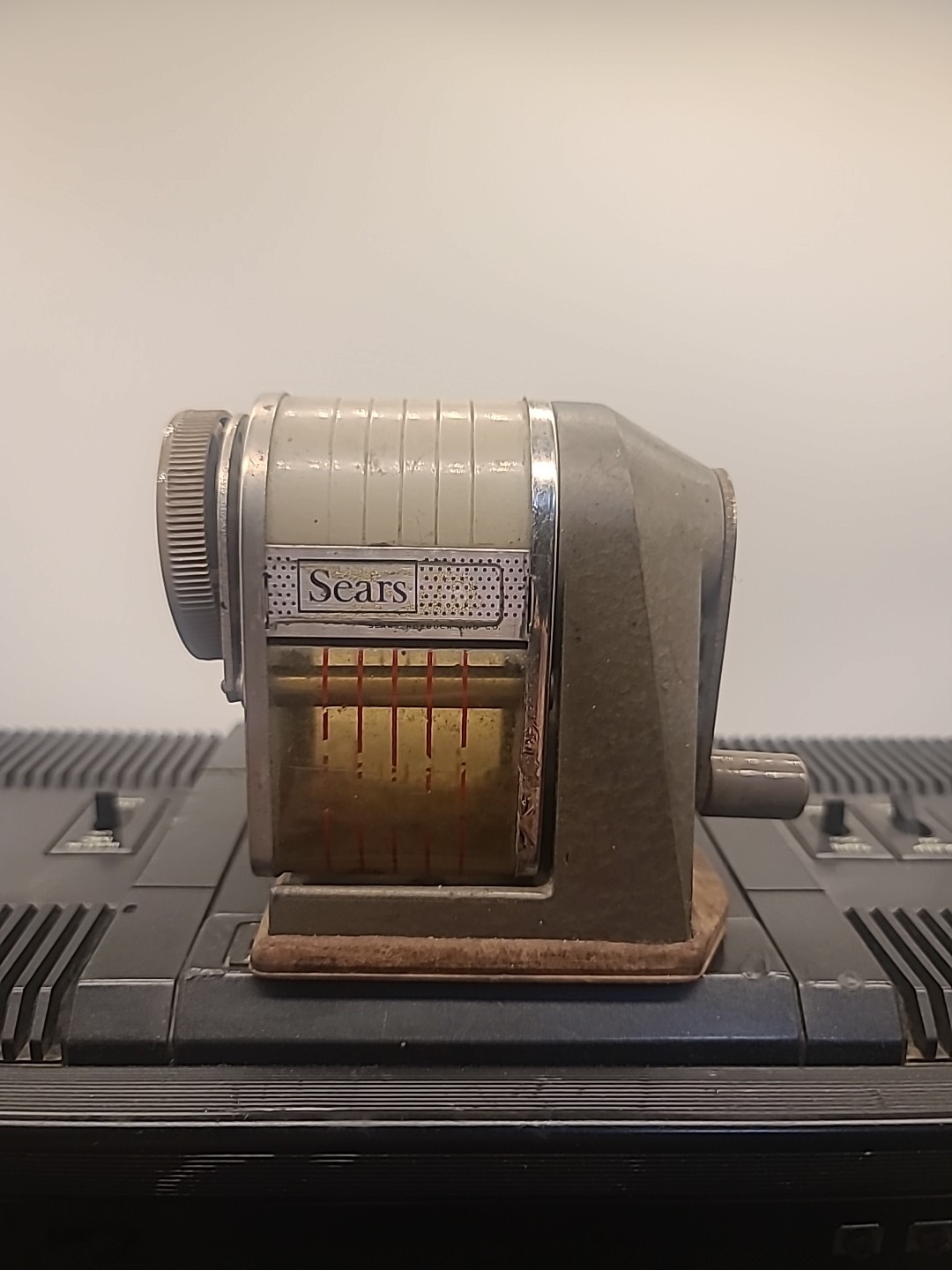 Vtg Sears Roebuck Co Desk Top Pencil Sharpener Retro Art Deco Industrial Style