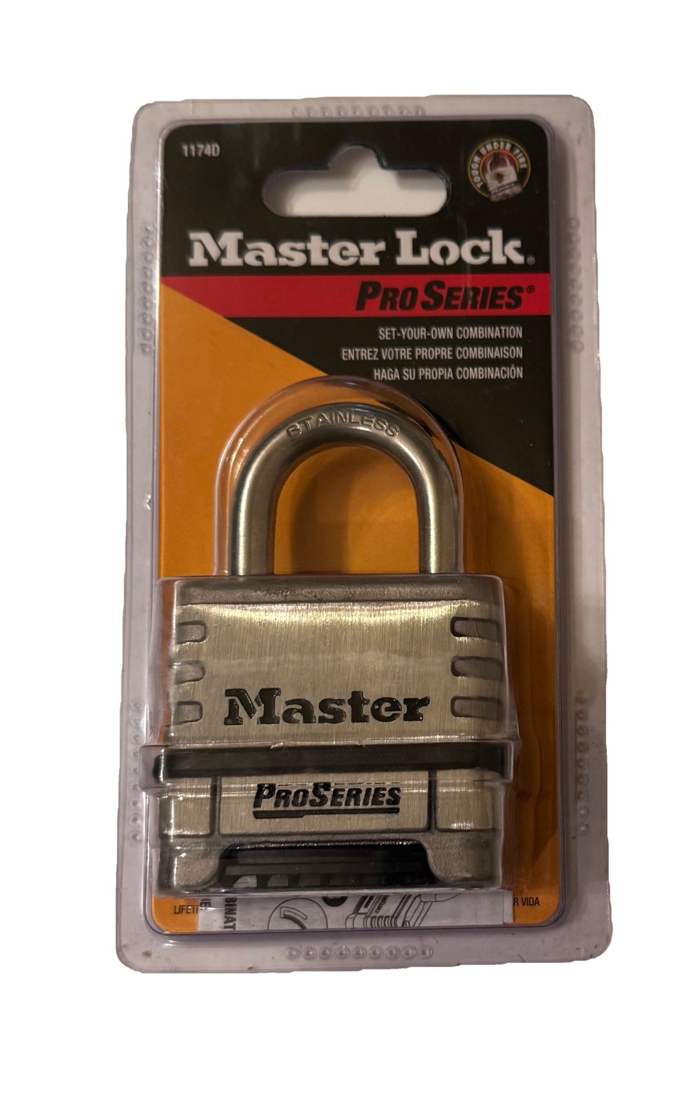 MASTERLOCK MSL1174D Padlock, ProSeries Set Your Own Combination Lock NEW
