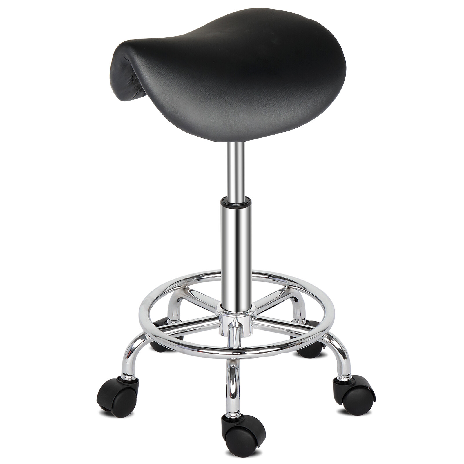 Saddle Stool Ha Ha Feet Rotation Bar Stool Black NEW --