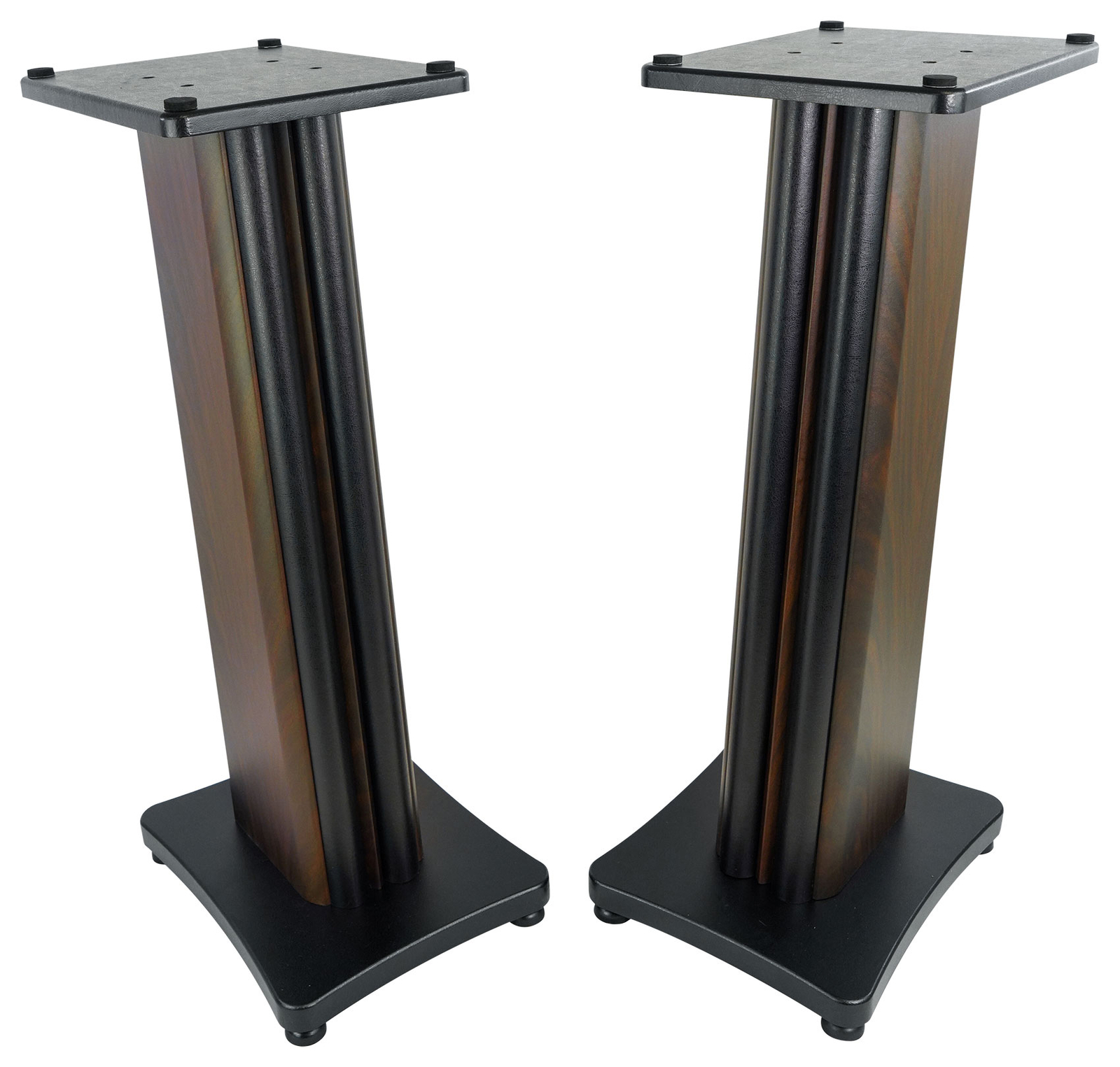 (2) Rockville SS28D Dark Wood Grain 28" Speaker Stands Fits Kurzweil KS-50A