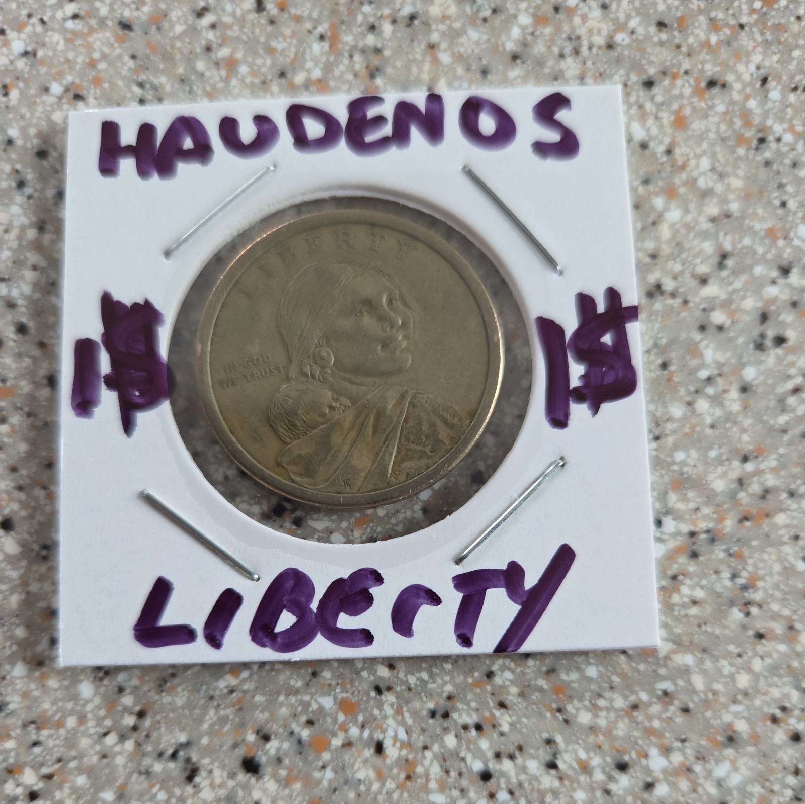 HAUDENOSAUNEE LIBERTY 1 DOLLAR COIN GREAT LAW OF PEACE  U.S.A RARE COIN!