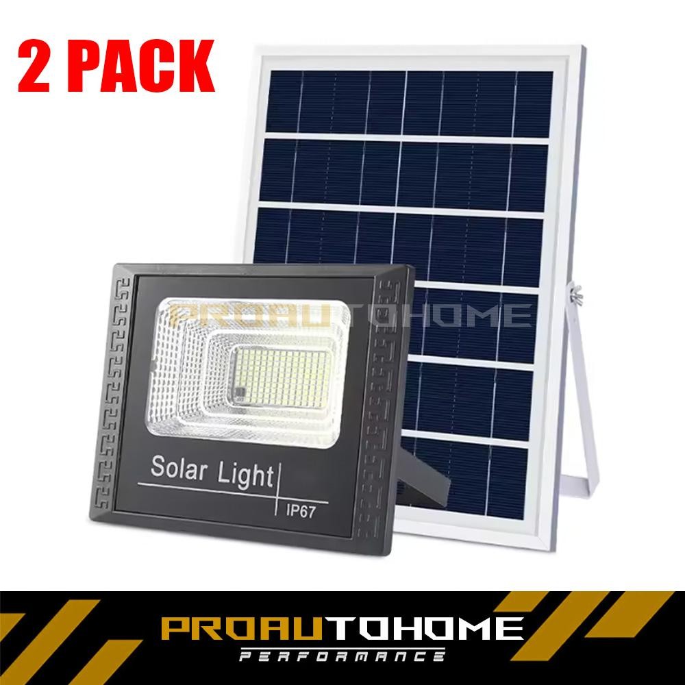 2X 600W LED Solar Flood Lights Outdoor Street Light Dusk to Dawn Flood Wall Lamp