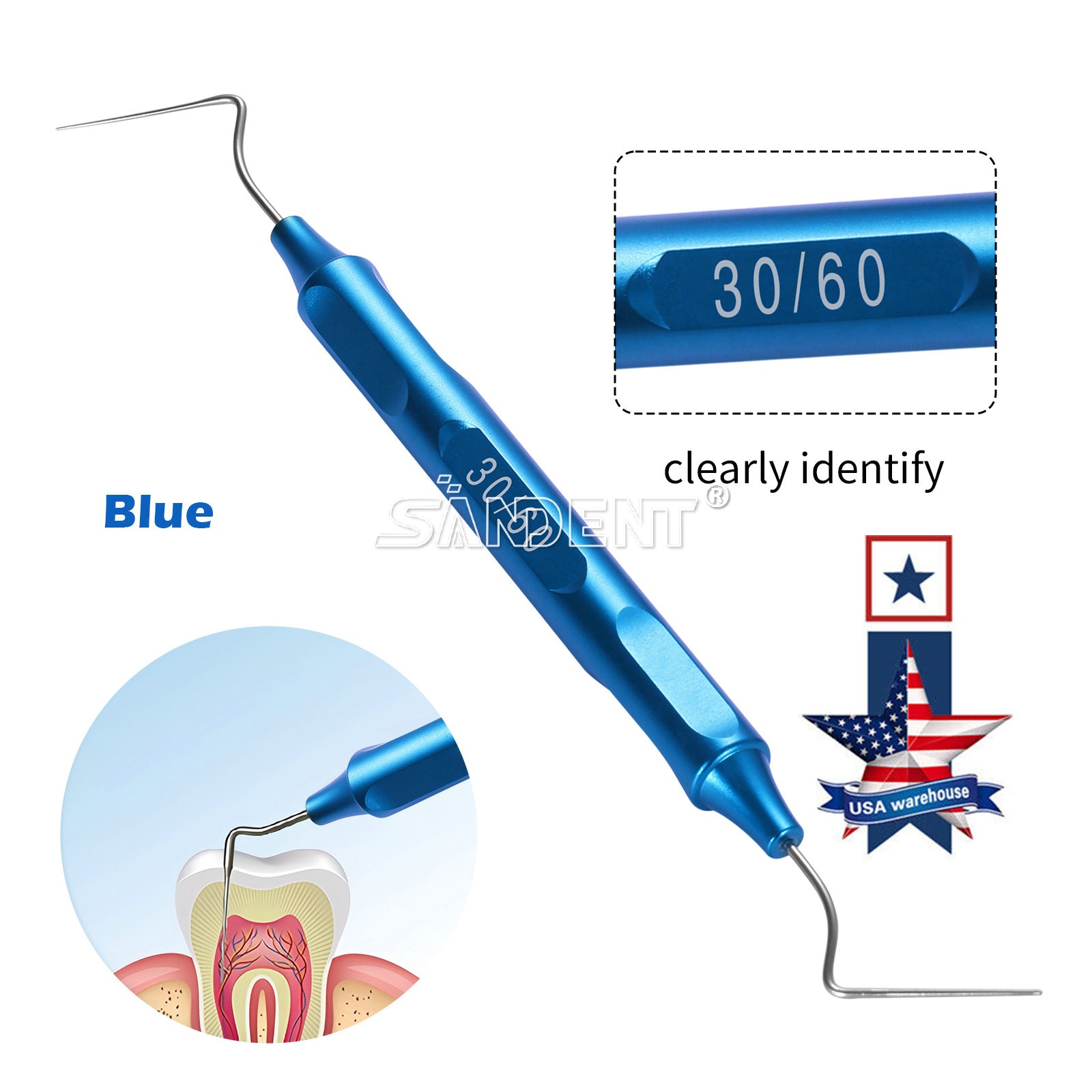 Dental Endo Hand Plugger Tip Root Canal Filling Vertical Pressurizer Presser
