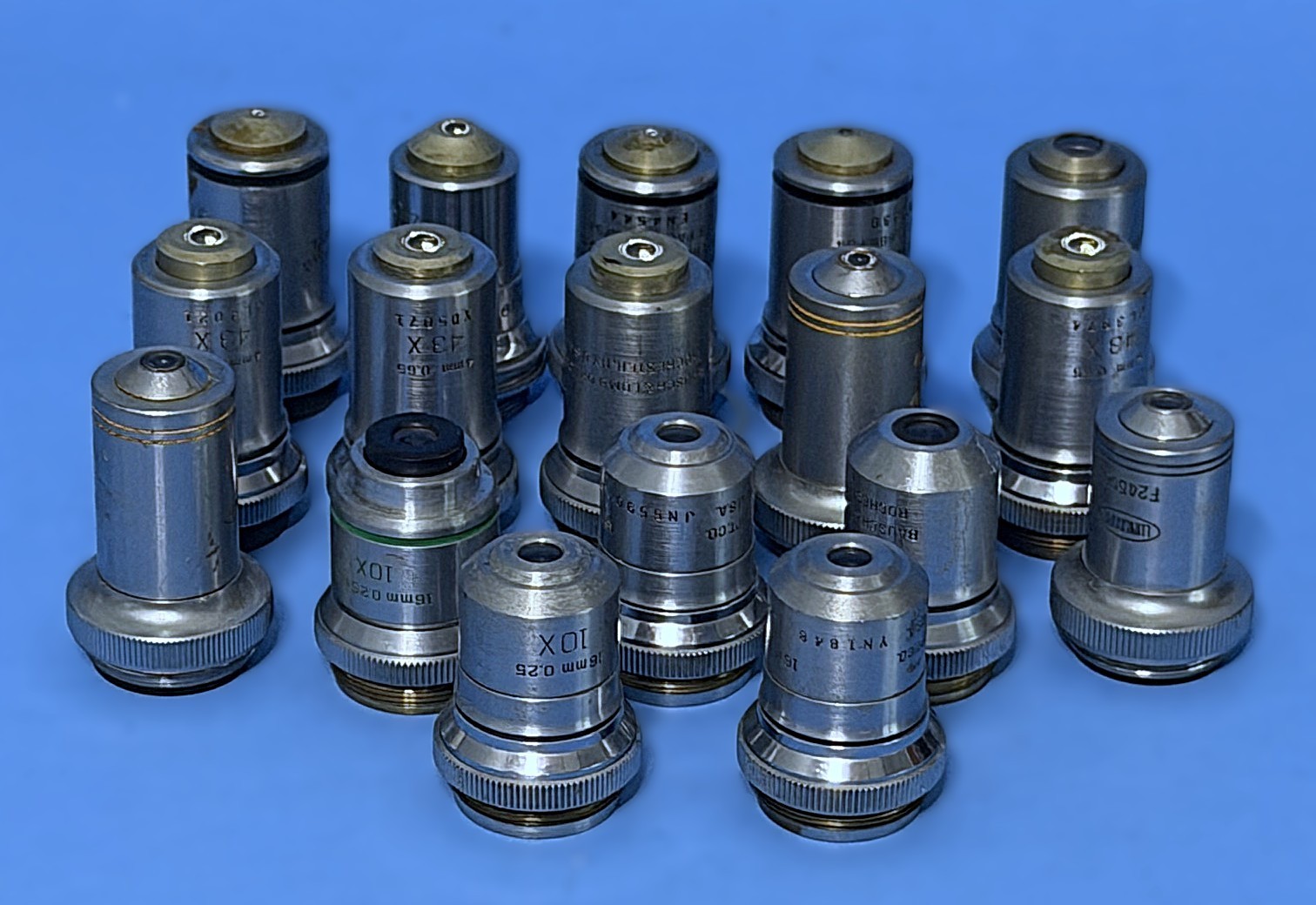 VINTAGE LOT OF 20 BAUSCH & LOMB MICROSCOPE OBJECTIVE LENS  OPTICS
