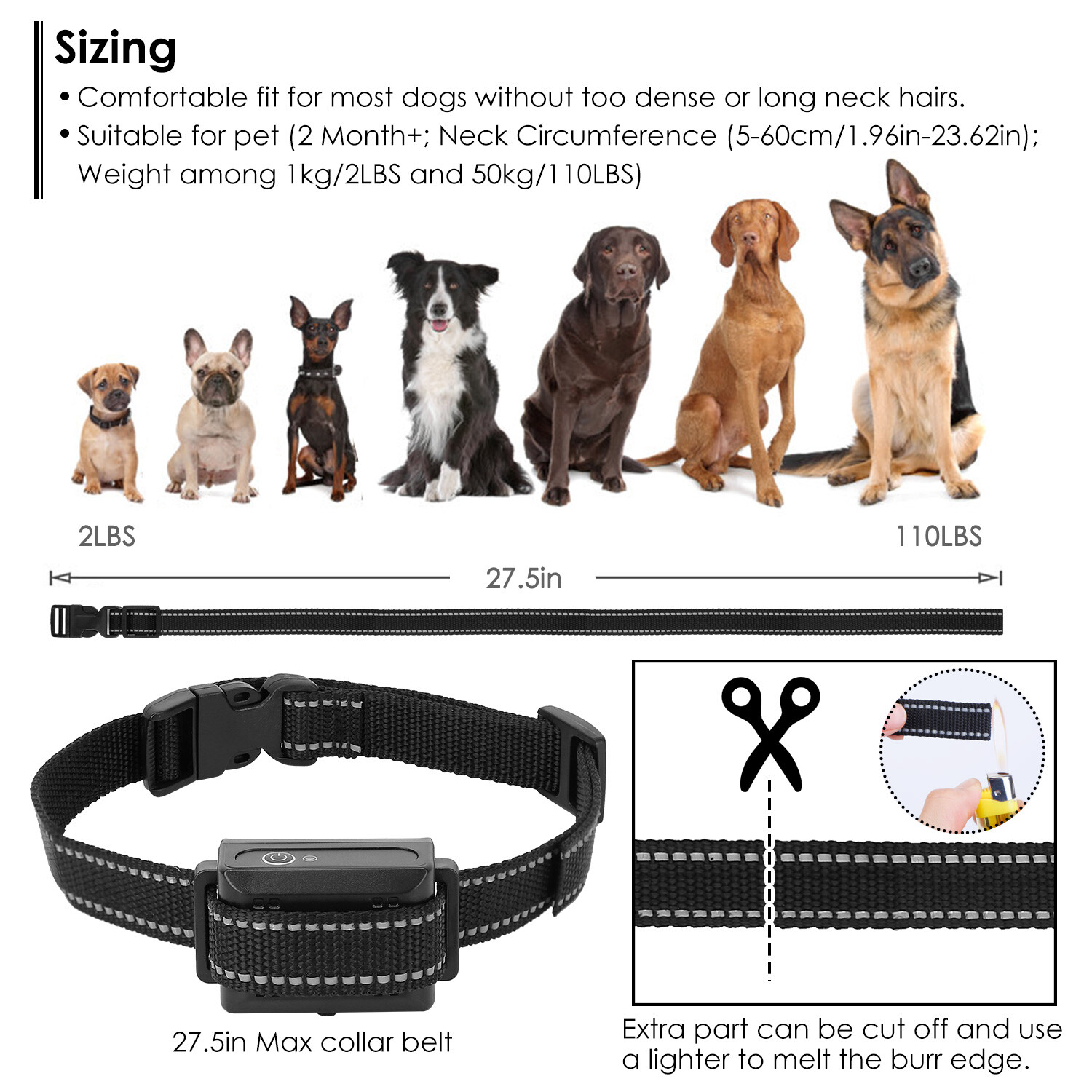1640FT Dog Training Collar Rechargeable Remote Shock PET Waterproof Trainer