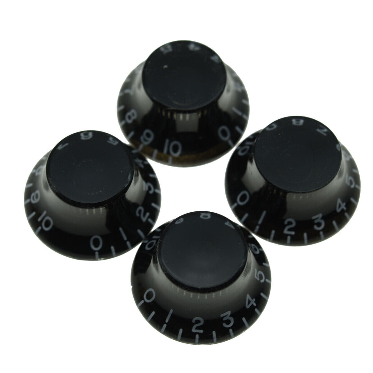 LP Guitar Bell Knobs 24 Fine Spline Top Hat Knobs fits Gibson Les Paul Black