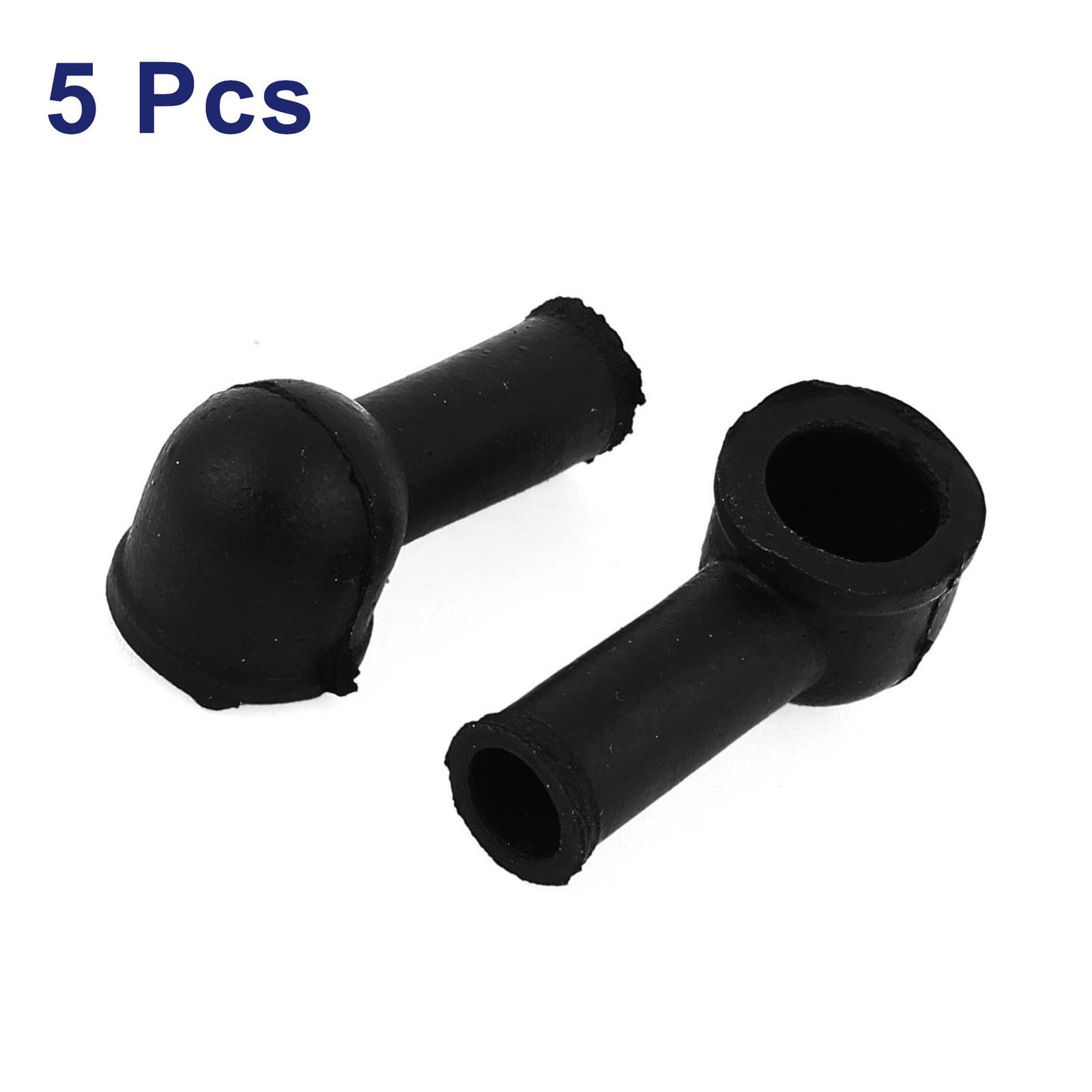 5pcs Angled Terminal Insulating Protector Boot Sleeve Black 12mmx8mm Wire Cover