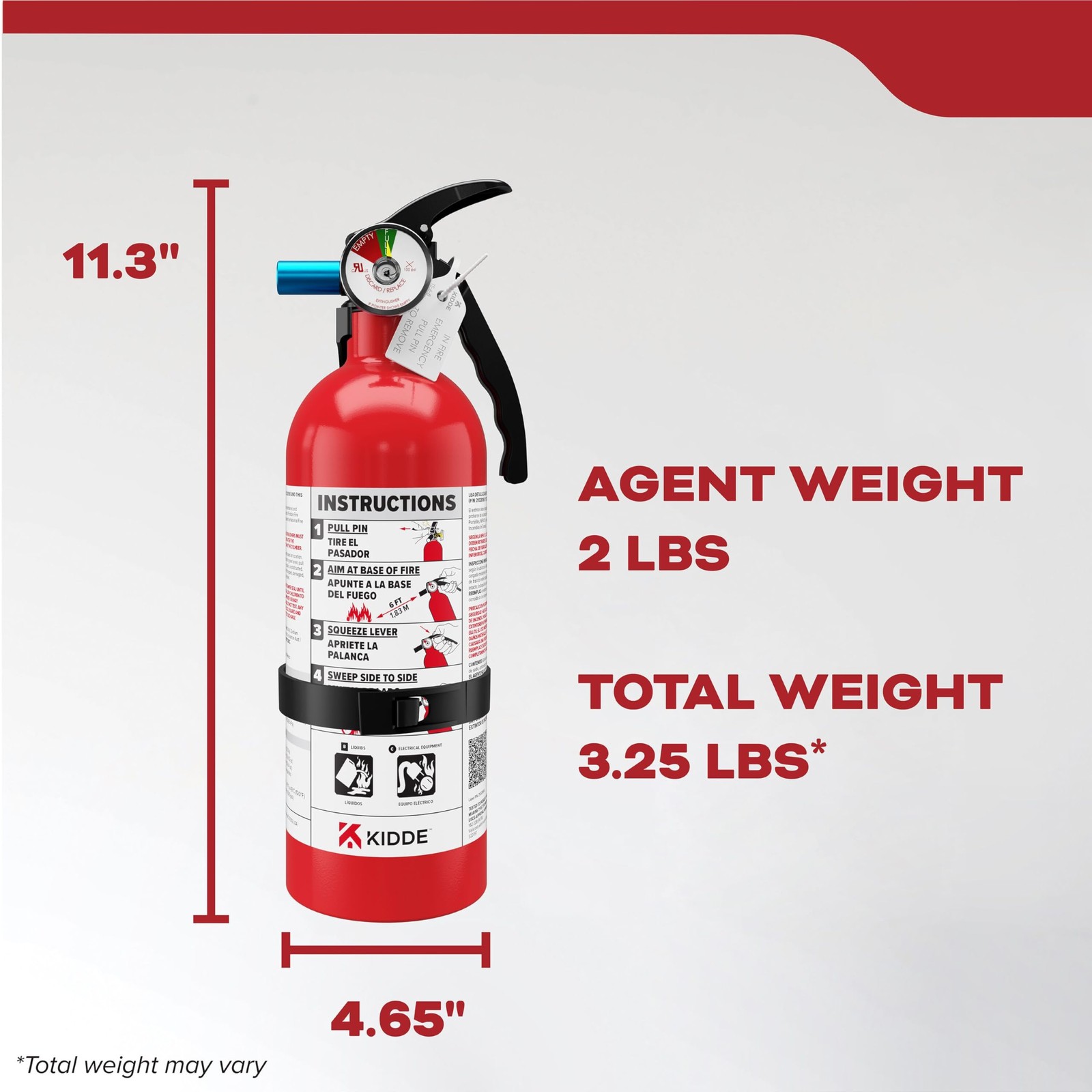 Kidde Basic 5 Fire Extinguisher for Home, 5-B:C, FA5G