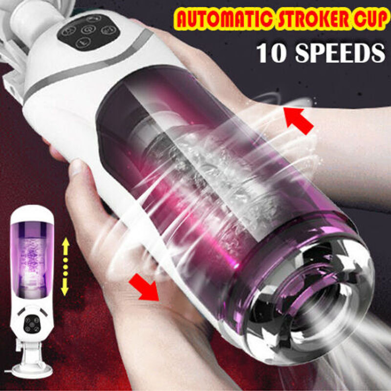 Handsfree Blowjob Automatic Telescopic Male Masturbaters Cup Stroker Lubricants