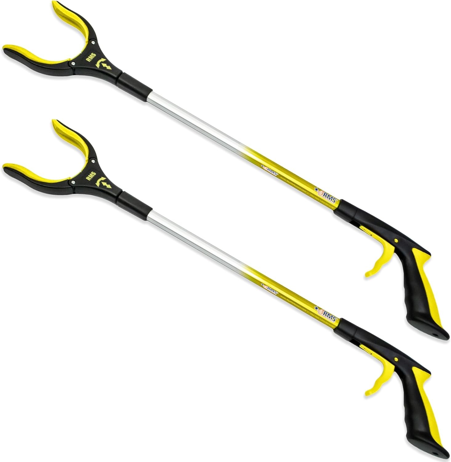 RMS 2-Pack 32 Inch Extra Long Grabber Reacher with Rotating Jaw - Mobility Aid R