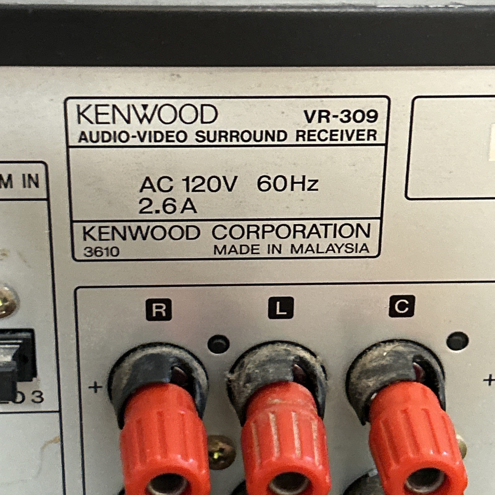 KENWOOD VR-309 5.1 DOLBY DIGITAL RECEIVER