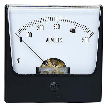 Analog Panel Meter, Ac Voltage, 0-500 Ac V,  12G411