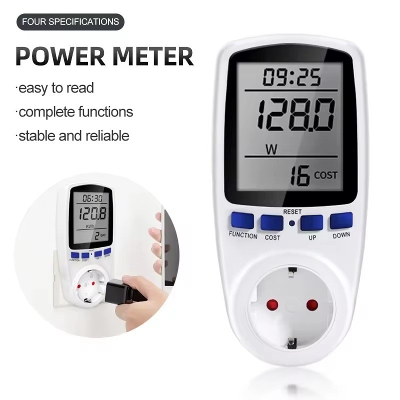 Digital Power Meter Socket Plug Wattmeter Energy Monitor Electricity Usage