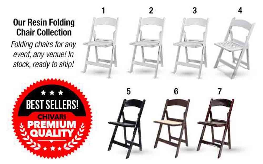 White SuperResin™ Folding Chair with Stainless Steel Hardware by Chivari