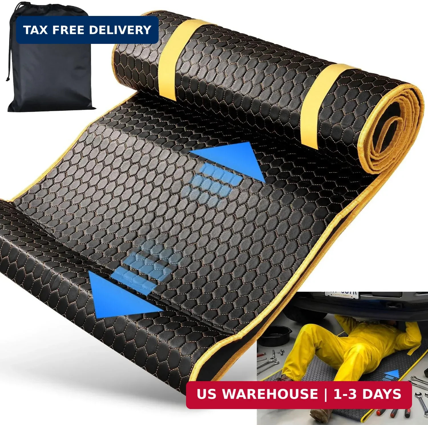 Magic Rolling Creeper Mat Portable Mechanics Mat | Low Clearance, Foldable Garag