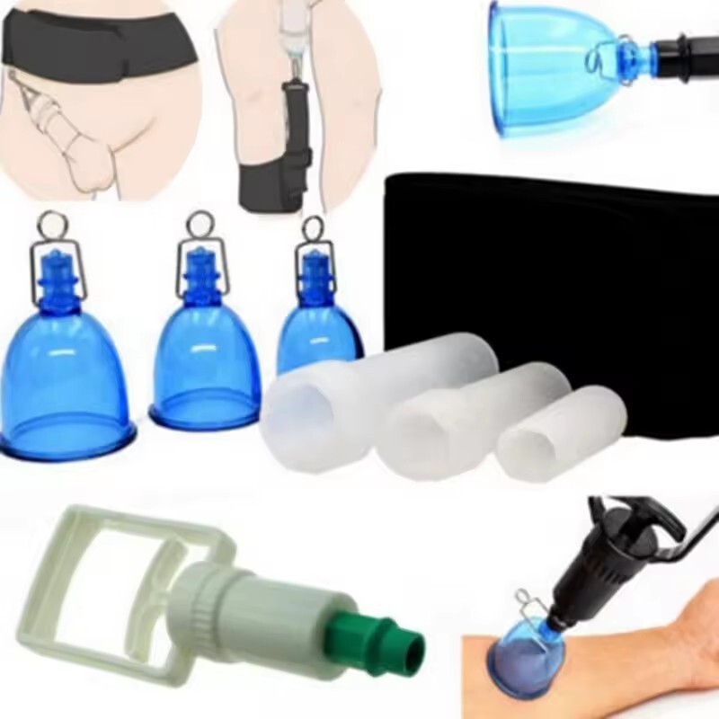 1 Set Penis Stretcher Tool Vacuum Cup Waist Leg Penis Extender Enlarge Device