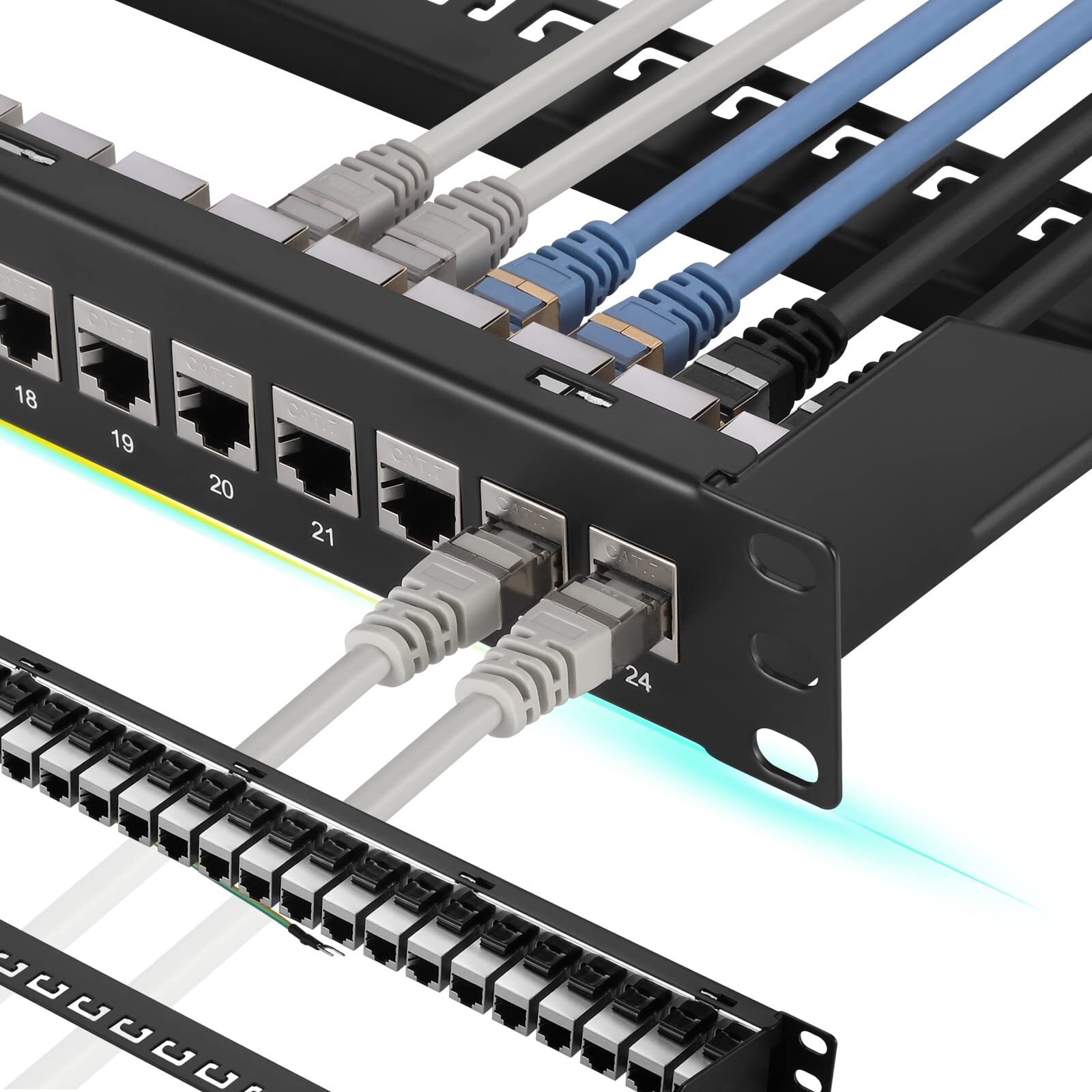 Patch Panel 24 Port Cat7 With Inline Keystone 10g Support Coupler Patch Panel St