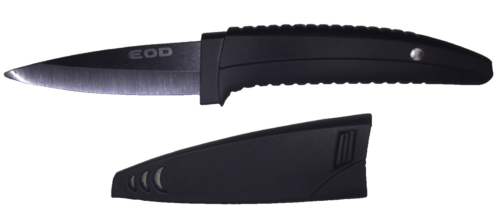 EOD Ceramic Fixed Blade Knife with Sheath, 3.5" Blade, Black, NOS