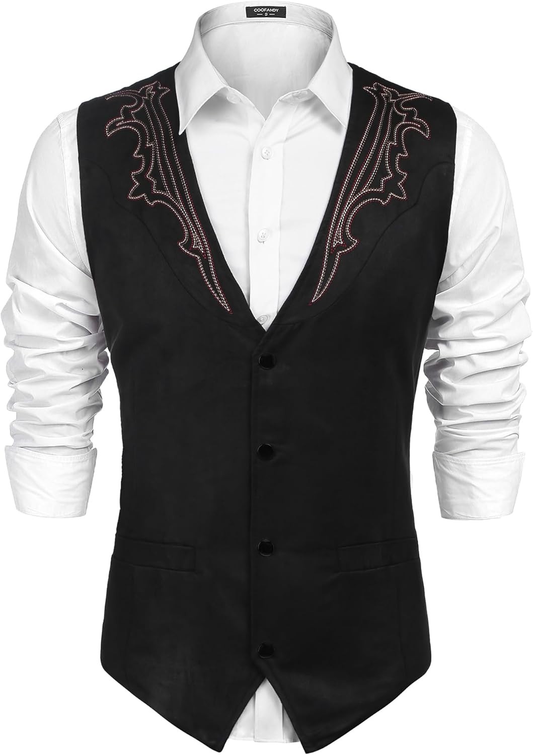 Men's Suede Leather Vest Cowboy Western Waistcoat Casual Slim Fit Suit Vest