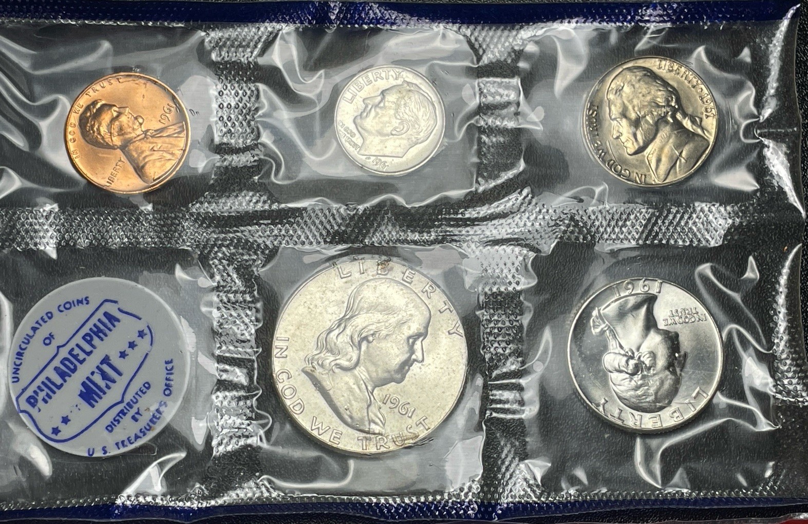 1961 P&D US Mint Uncirculated Silver Mint Set with OGP/Cellophane