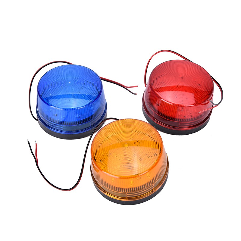 Orange Blue Red 12V LED Security Alarm Strobe Signal Warning Flashing Light Lamp