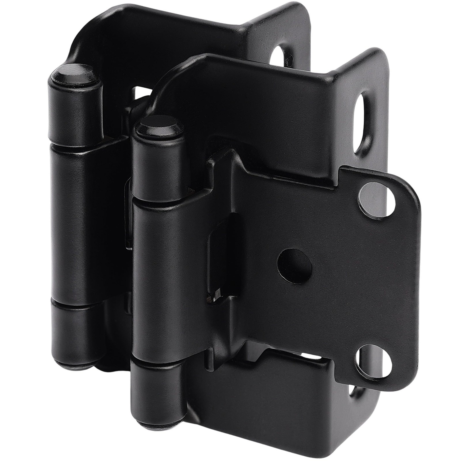 10 Pack 1/2" Overlay Black Cabinet Hinges for Cabint Doors (5 Pairs) – Partia...