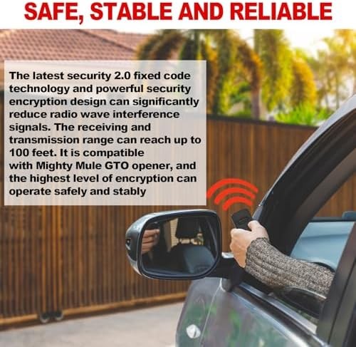 12 Pcs Gate Opener Remote Compatible with Mighty Mule RB741 Gate Control Remote