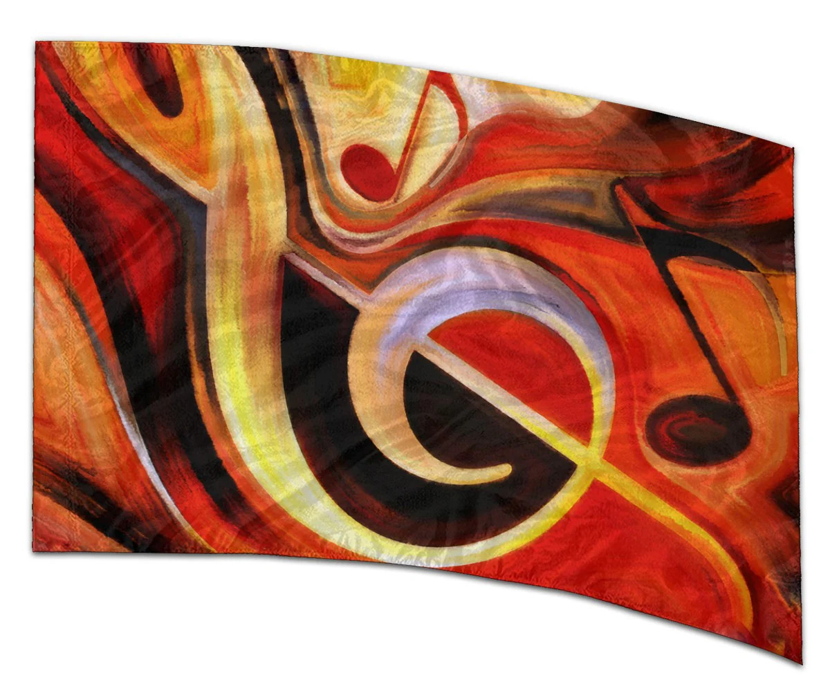 COLOR GUARD FLAGS MELODIC FUSION SILKS - NEW - 36" x 54" Standard Curved
