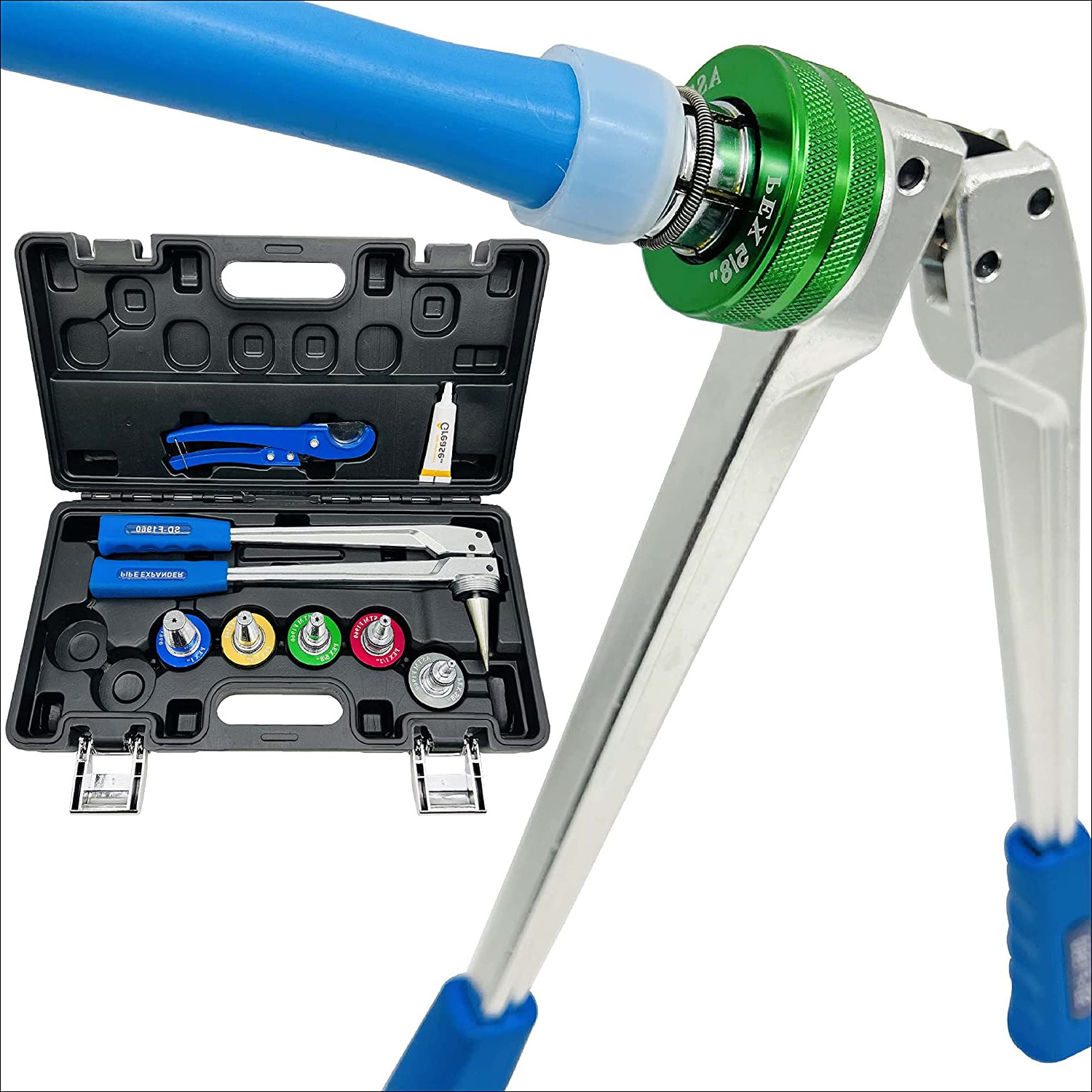 Herramientas De Expansion PEX Tubo Con 5 Cabezales Expansion 3/8 "1/2" 5/8 "3/4"