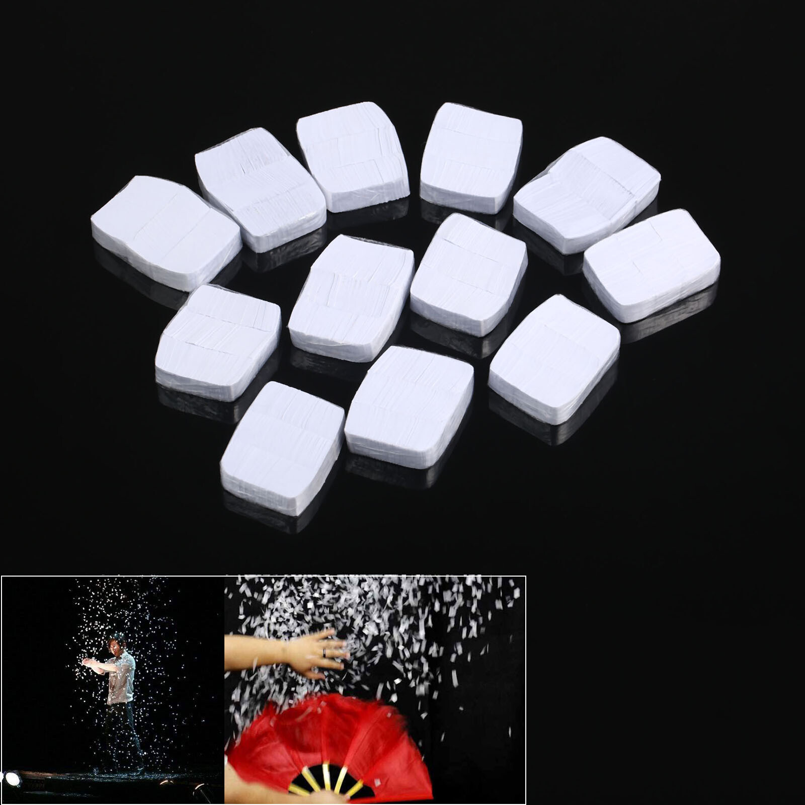12 Pcs/Set White Snowflakes Snowstorm Snow Paper Magician Magic Tricks Props