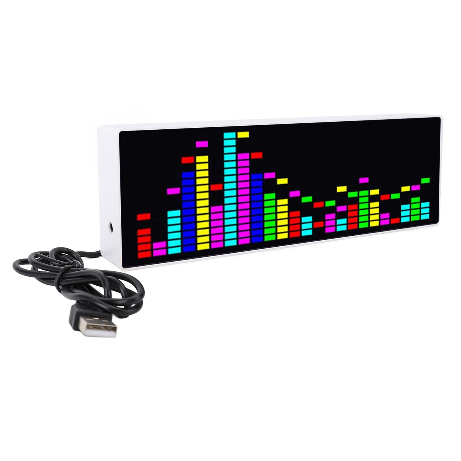 LED Music Spectrum Display USB Powered RGB Voice Controlled Rhythm Light Clock