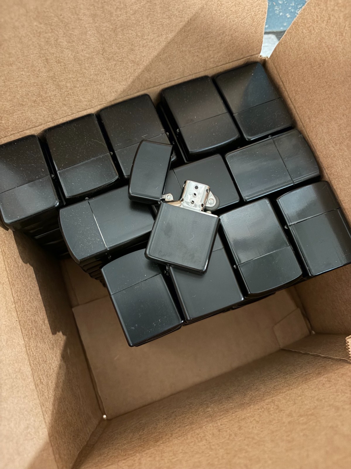 x120 Lighters Bulk Lot 120 Black and/or Stainless Steel Chrome Paint Defects