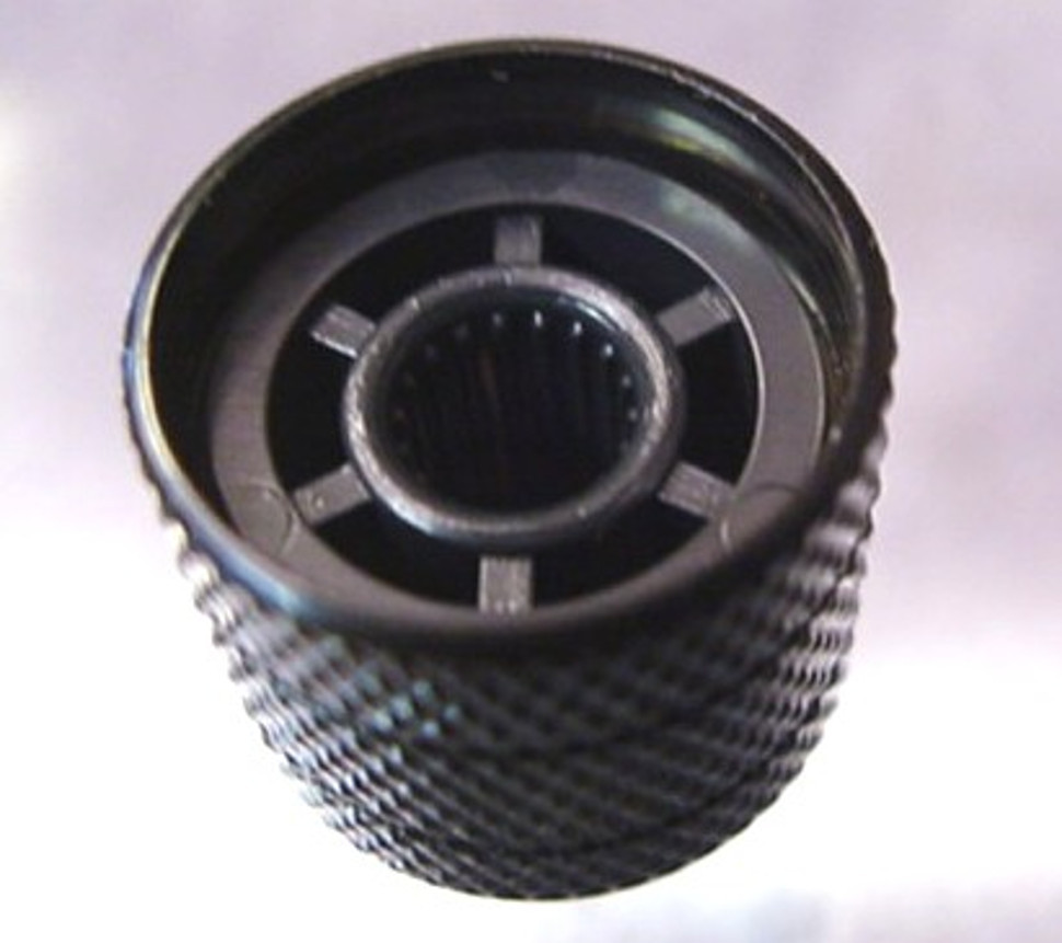 BLACK & PEARLOID PUSH-ON ELEC GUITAR KNOB - SPLIT SHAFT