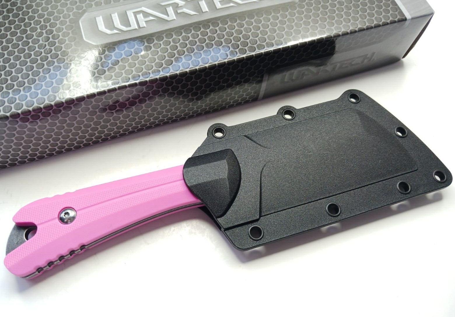 Pink Full Tang Fixed Blade Knife Concealed Carry Sheath Stonewashed Cleaver