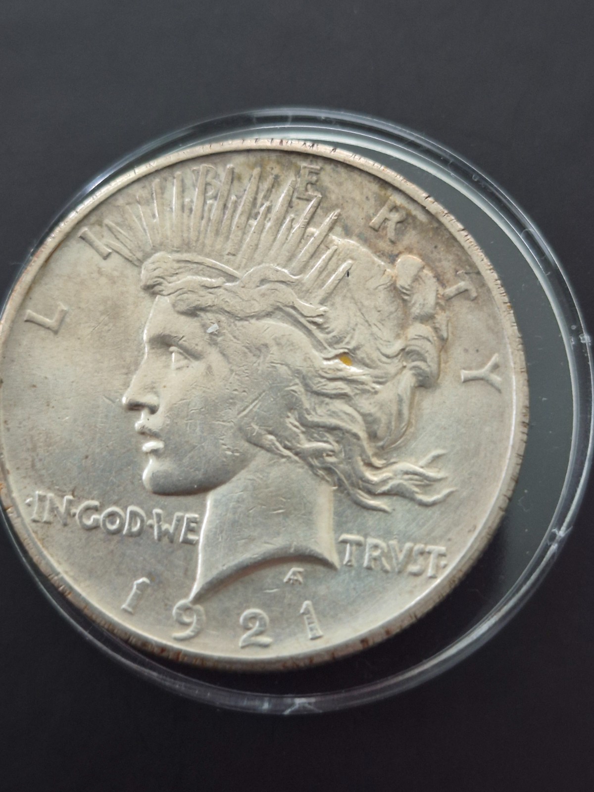 1921 High Relief Peace Silver Dollar Phiadelhia Mint- Raw XF/AU Key Date